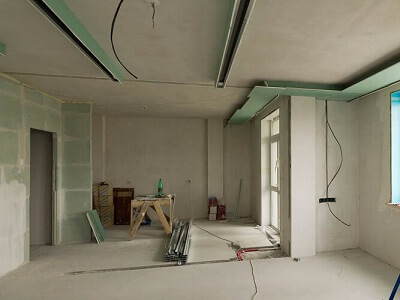 Перегородка в комнате из гипсокартона в Воложине