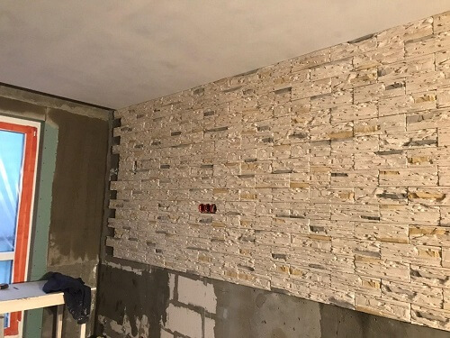 Укладка декоративного камня на стену в Воложине