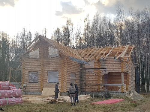 Установка стропильной системы в Воложине