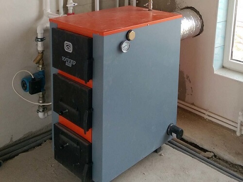 Установка твердотопливного котла в Воложине