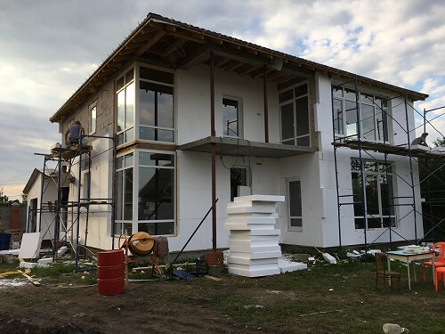 Утепление пенопластом наружных стен в Воложине